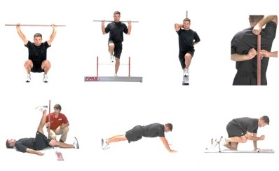 Physical therapist conducting a functional movement screen